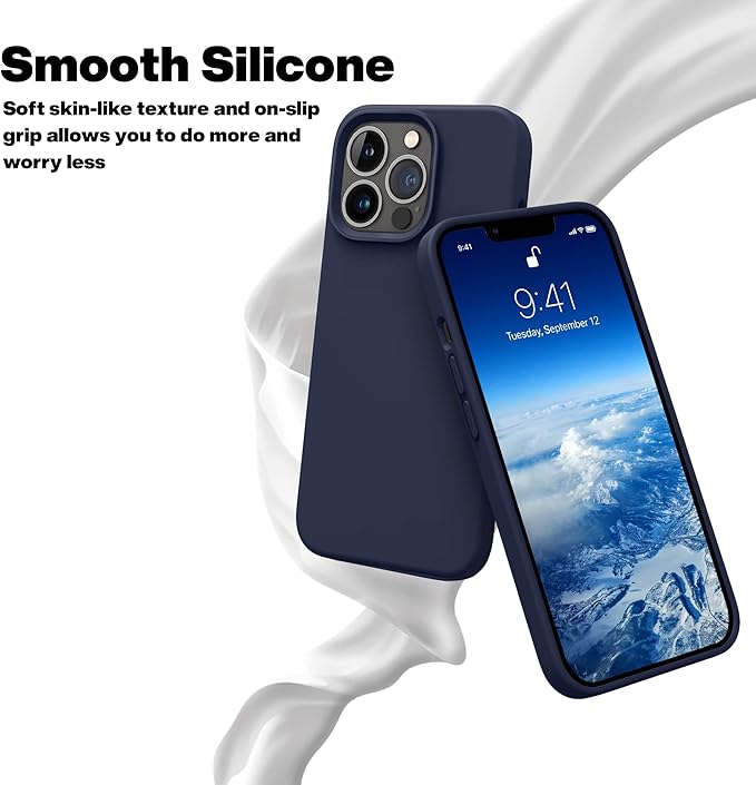 Unipha iPhone 13 Pro Silicone Case  Dark Blue - Image 2