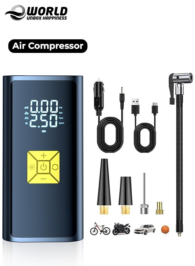 Eworld Portable Tire Inflator Air Compressor with 20000mAh Battery, 150 PSI Cordless Pump for Cars, Motorcycles, Bikes, and Balls Features Digital Pressure Gauge, Emergency LED Light and 4 Preset Modes  - Image 1