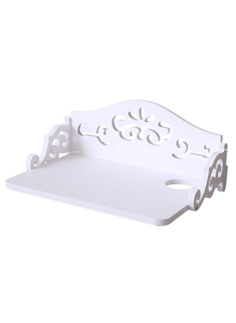 LINGWEI - Wifi Router Shelf Wall Hanging Wifi Router Stand Wall Storage Shelf Wall Floating Shelf Holder Wall Mounted Shelf White - Image 1
