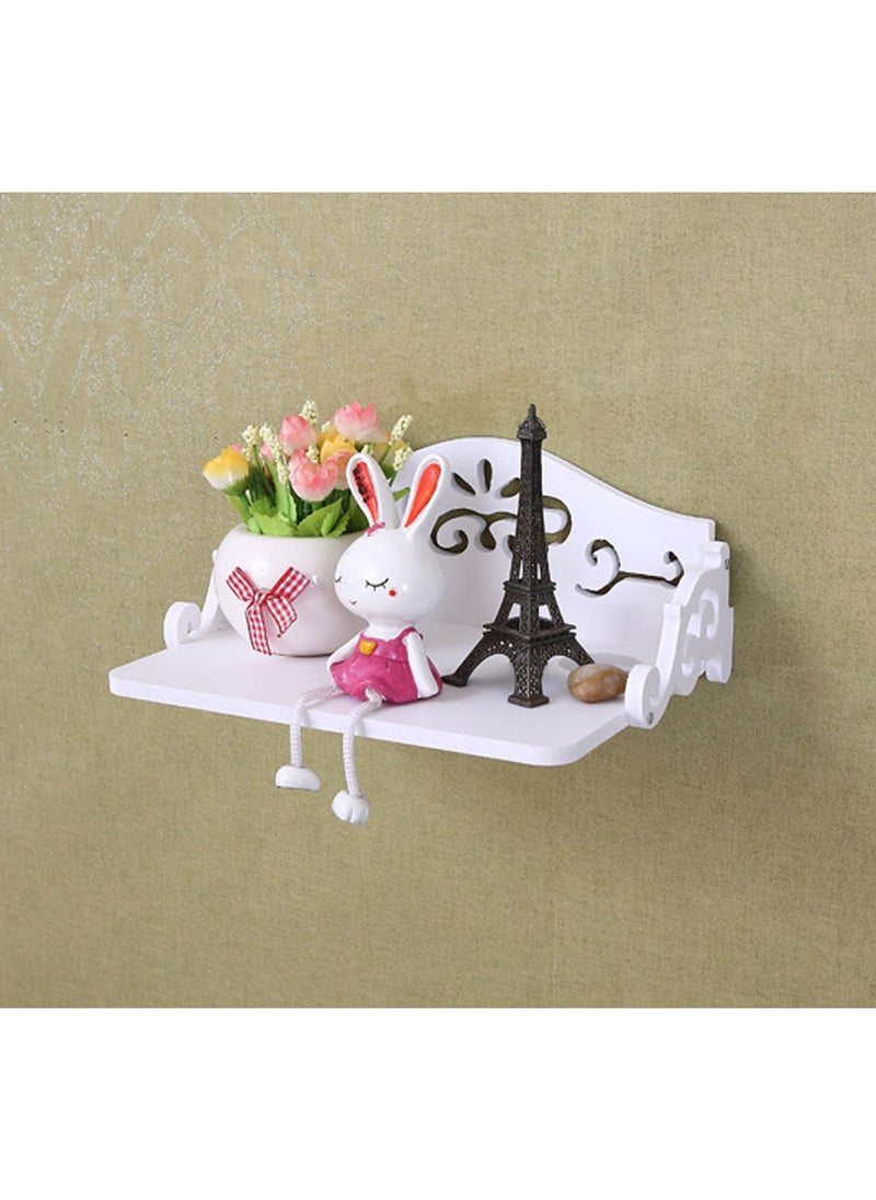 LINGWEI - Wifi Router Shelf Wall Hanging Wifi Router Stand Wall Storage Shelf Wall Floating Shelf Holder Wall Mounted Shelf White - Image 1