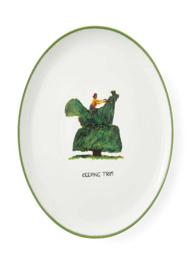 Spode Kit Kemp Doodle 10.7" Cake Stand | Keeping Trim Tagline | Fine China | Dishwasher Safe | Elegant Presentation | For Showcasing Cakes & Pastries | Ideal for Celebrations & Special Occasions - Image 2
