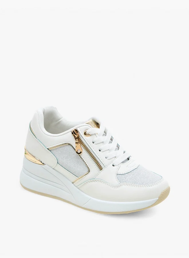 Flora Bella By Shoexpress Panelled Lace-Up Sneakers