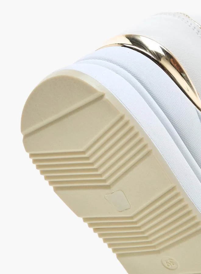 Flora Bella By Shoexpress WHITE Panelled Lace-Up Sneakers for Women | Best Price UAE