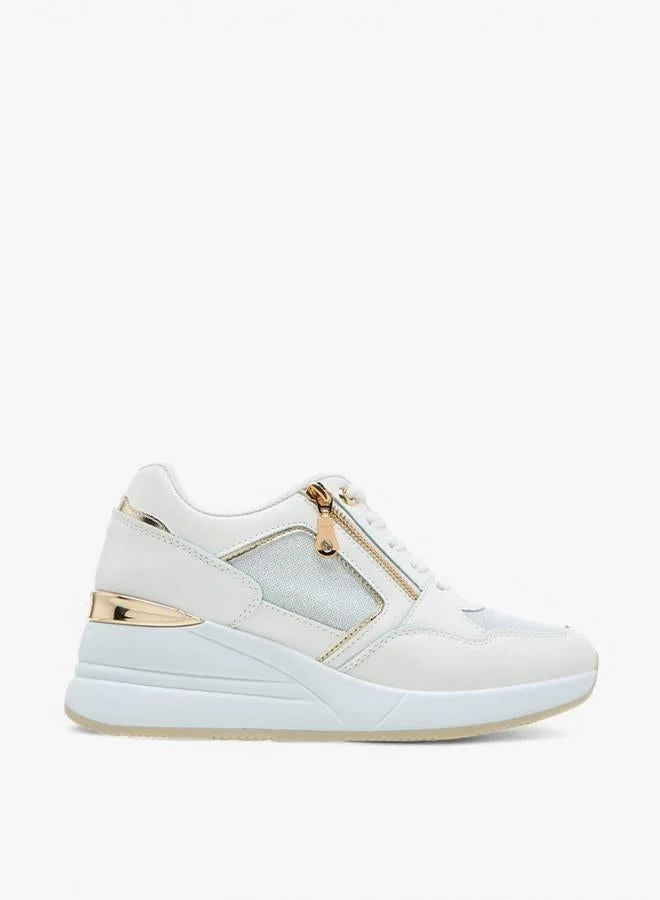 Panelled Lace-Up Sneakers