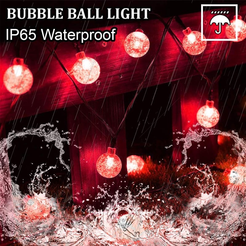 fizzytech Crystal Bubble Ball String Fairy Lights for Decortaion Diwali Christmas Xmas Light for Diwali Home Decorations Lighting 15 LED 3 Meter Crystal Ball Red - Image 2