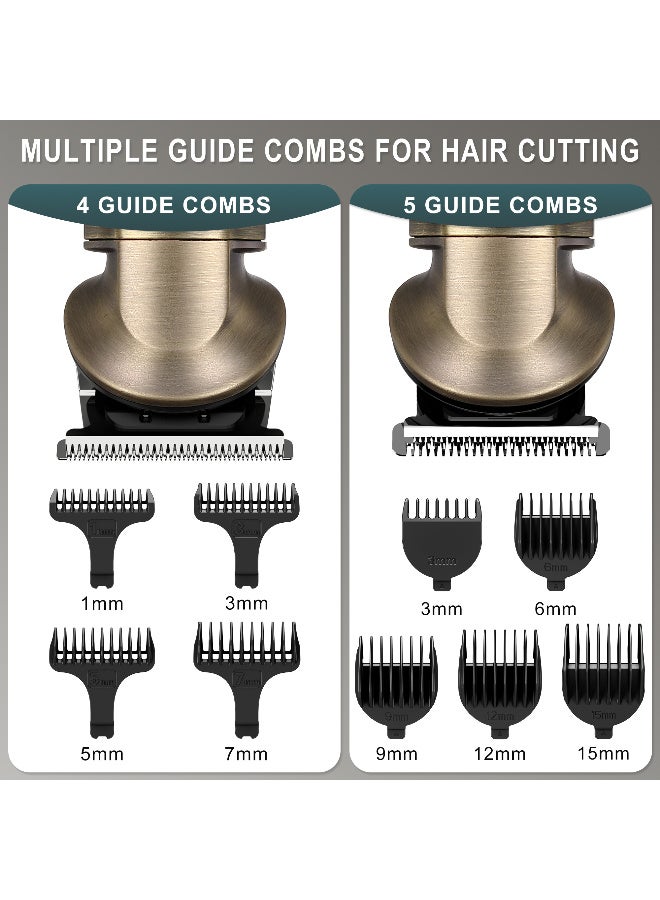 Hatteker Beard Trimmer Kit Professional Hair Clipper Zero Gapped T-Blade Electric Razor Shaver for Nose Ear Body Face Mustache Trimmer for Men Cordless Grooming Kit 8 in 1 - Image 3