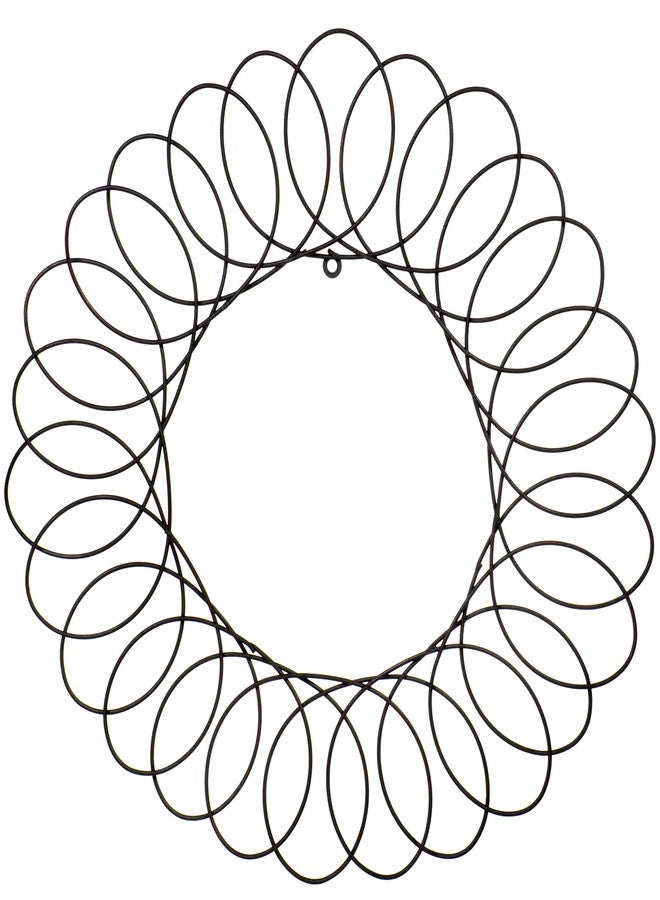 Red Co. Black Metal Wreath - Wall Mount Christmas Card Holder - 17" Dia - Image 1