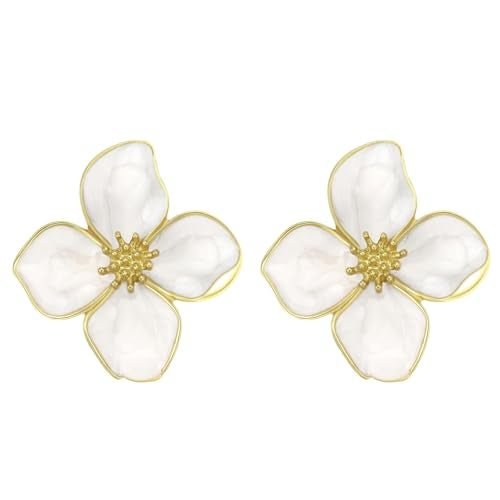 TUCEWP Flower Stud Earrings Cute Dainty Flower Dangle Drop Earrings Trendy Fashion Statement Earrings Chic Vintage Chunky Floral Earrings for Women Holiday Wedding Birthday Jewelry Gift - Image 1