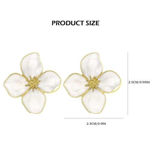 TUCEWP Flower Stud Earrings Cute Dainty Flower Dangle Drop Earrings Trendy Fashion Statement Earrings Chic Vintage Chunky Floral Earrings for Women Holiday Wedding Birthday Jewelry Gift - Image 5