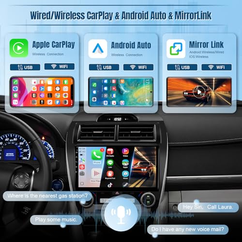 Naifay Android Car Radio for Toyota Camry 2012 2013 2014 (FIT-J.B.L/Large Screen), 10.1inch IPS Touch Screen for Camry Radio with Carplay Android Auto Bluetooth Audio Receivers GPS WiFi Camera Canbus - Image 3
