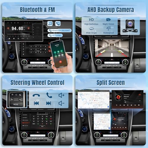Naifay Android Car Radio for Toyota Camry 2012 2013 2014 (FIT-J.B.L/Large Screen), 10.1inch IPS Touch Screen for Camry Radio with Carplay Android Auto Bluetooth Audio Receivers GPS WiFi Camera Canbus - Image 5