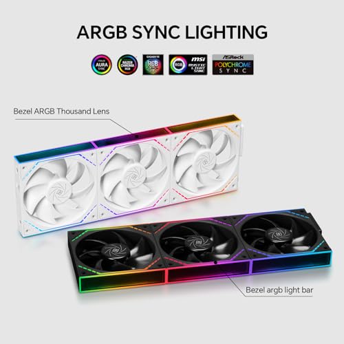 Thermalright مراوح تبريد علبة الكمبيوتر Thermalright TL-M12QW X3 بحجم 120 مم، سلسلة متصلة | 2000RPM | إضاءة ARGB | مرايا لانهائية مزدوجة للإضاءة لبناء الألعاب (عبوة 3)  - Image 4