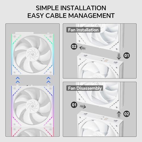 Thermalright مراوح تبريد علبة الكمبيوتر Thermalright TL-M12QW X3 بحجم 120 مم، سلسلة متصلة | 2000RPM | إضاءة ARGB | مرايا لانهائية مزدوجة للإضاءة لبناء الألعاب (عبوة 3)  - Image 3