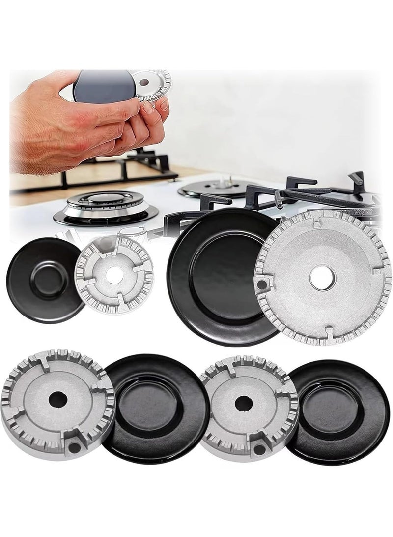 موثوقية التنبؤ 4 قطع بديلة لموقد غاز محمول، غطاء شعلة تاجي، للمطبخ، يناسب معظم مقابض المواقد، مجموعة أغطية، مقبض موقد معدني عالي الجودة - Image 1