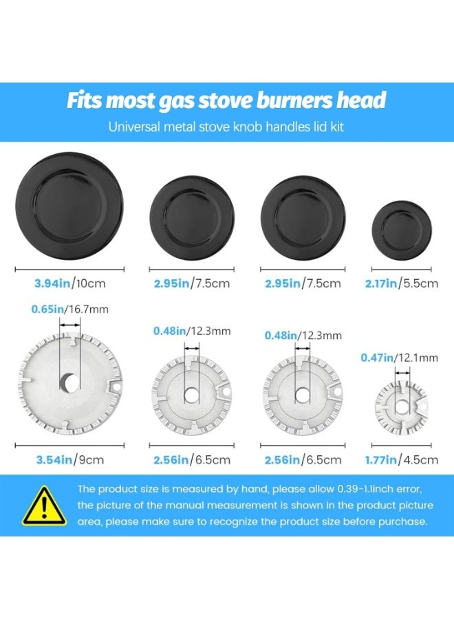 موثوقية التنبؤ 4 قطع بديلة لموقد غاز محمول، غطاء شعلة تاجي، للمطبخ، يناسب معظم مقابض المواقد، مجموعة أغطية، مقبض موقد معدني عالي الجودة - Image 2