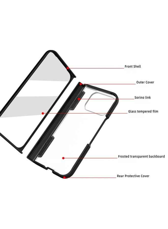 غطاء شفاف لجهاز Google Pixel 9 Pro Fold (2024)، غلاف هاتف مطفأ مع واجهة حماية مقاومة للكسر، متوافق مع الشحن اللاسلكي، غطاء واقي مضاد للسقوط وصدمات. - Image 2