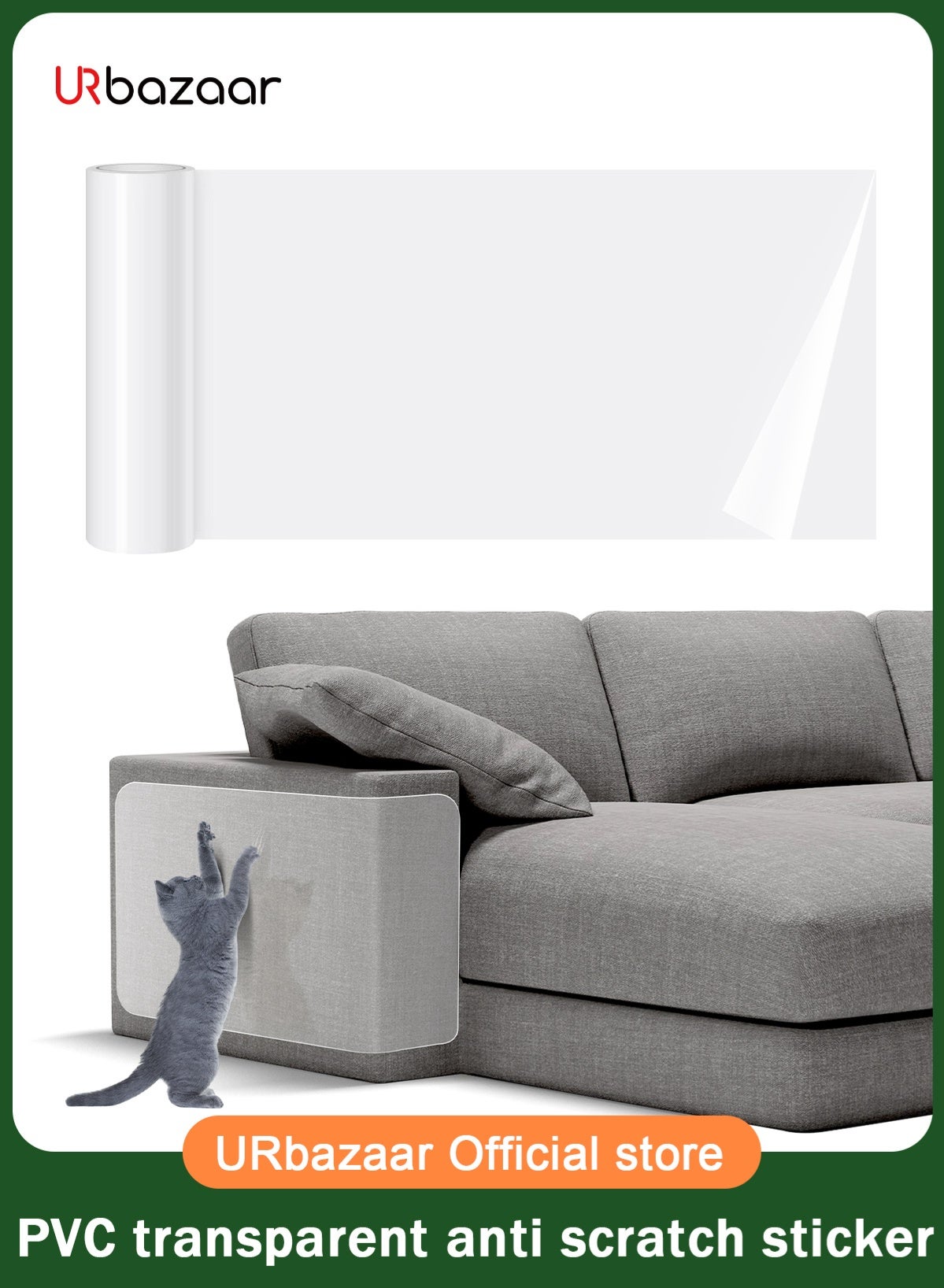 Anti Cat Scratch Furniture Protector 118 x 12 Inch Large Couch Protector for Cats Single-Sided Sticky Couch Protector Clear Couch Corner Guards Tape for Furniture Couch Sofa Door Walls