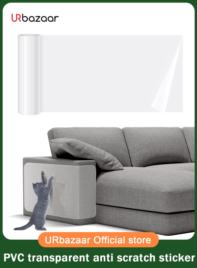 أوربازار واقي أثاث مضاد للخدش للقطط مقاس 118 × 12 بوصة واقي أريكة كبير للقطط واقي أريكة لاصق أحادي الجانب واقي زوايا أريكة شفاف شريط للأثاث والأريكة والأبواب والجدران - Image 1