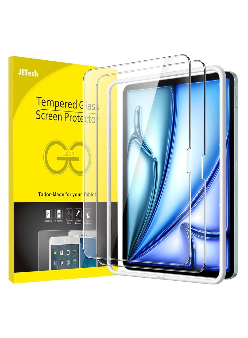 جي تيك واقي شاشة لجهاز Ipad Air 11 بوصة M2 2024 مع إطار سهل التركيب من الزجاج المقسى عالي الدقة شفاف 2 عبوة - Image 1
