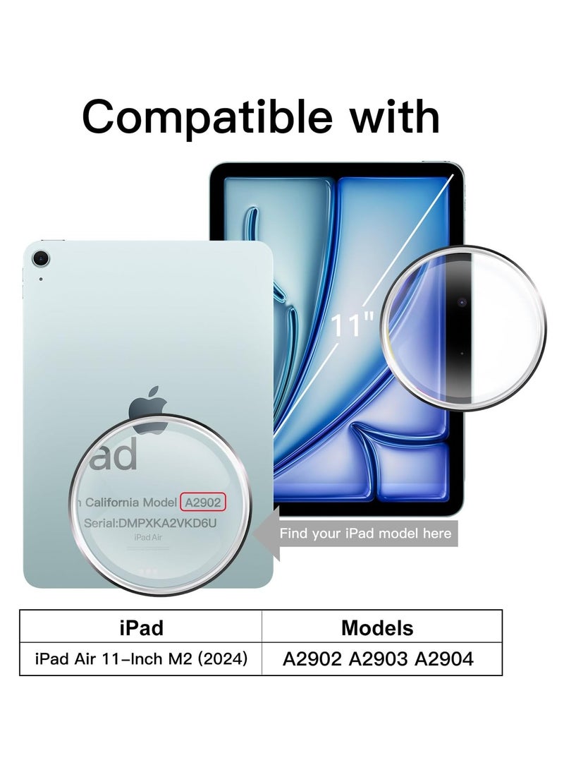 جي تيك واقي شاشة لجهاز Ipad Air 11 بوصة M2 2024 مع إطار سهل التركيب من الزجاج المقسى عالي الدقة شفاف 2 عبوة - Image 2