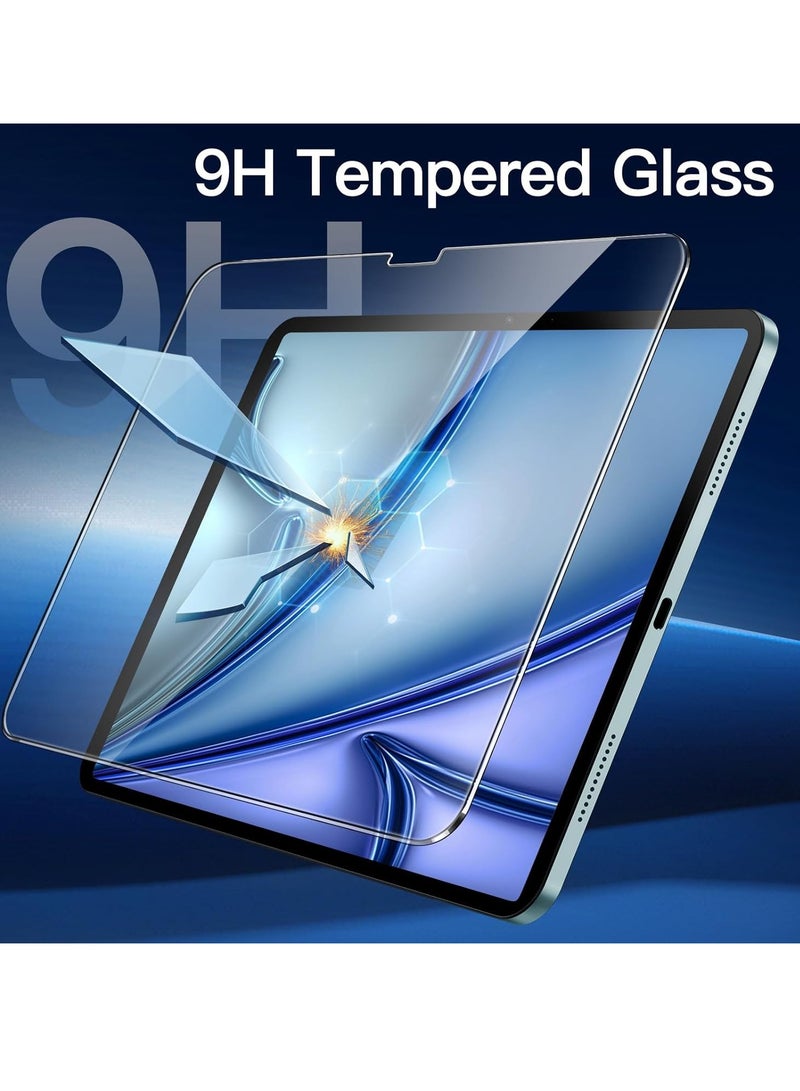 جي تيك واقي شاشة لجهاز Ipad Air 11 بوصة M2 2024 مع إطار سهل التركيب من الزجاج المقسى عالي الدقة شفاف 2 عبوة - Image 4
