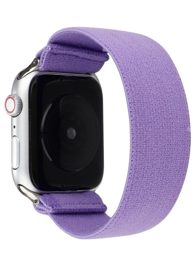Solid Colour Silicone Replacement Strap Watchband For Apple Watch Series 1/2/3/4/5/6/7/SE 38-40-41mm Purple - Image 1
