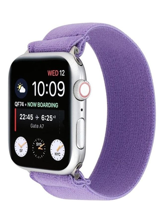 Solid Colour Silicone Replacement Strap Watchband For Apple Watch Series 1/2/3/4/5/6/7/SE 38-40-41mm Purple - Image 2