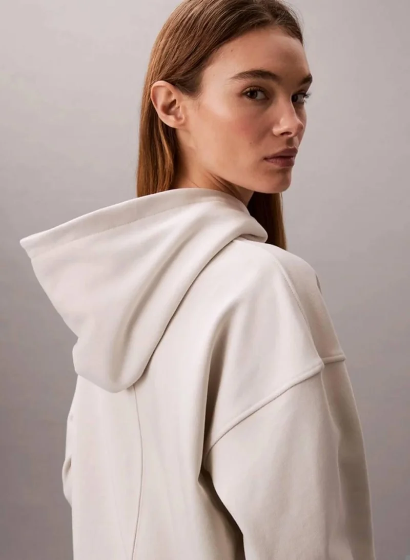 Calvin Klein Chalk French Terry Hoodie for Women | Best Price UAE