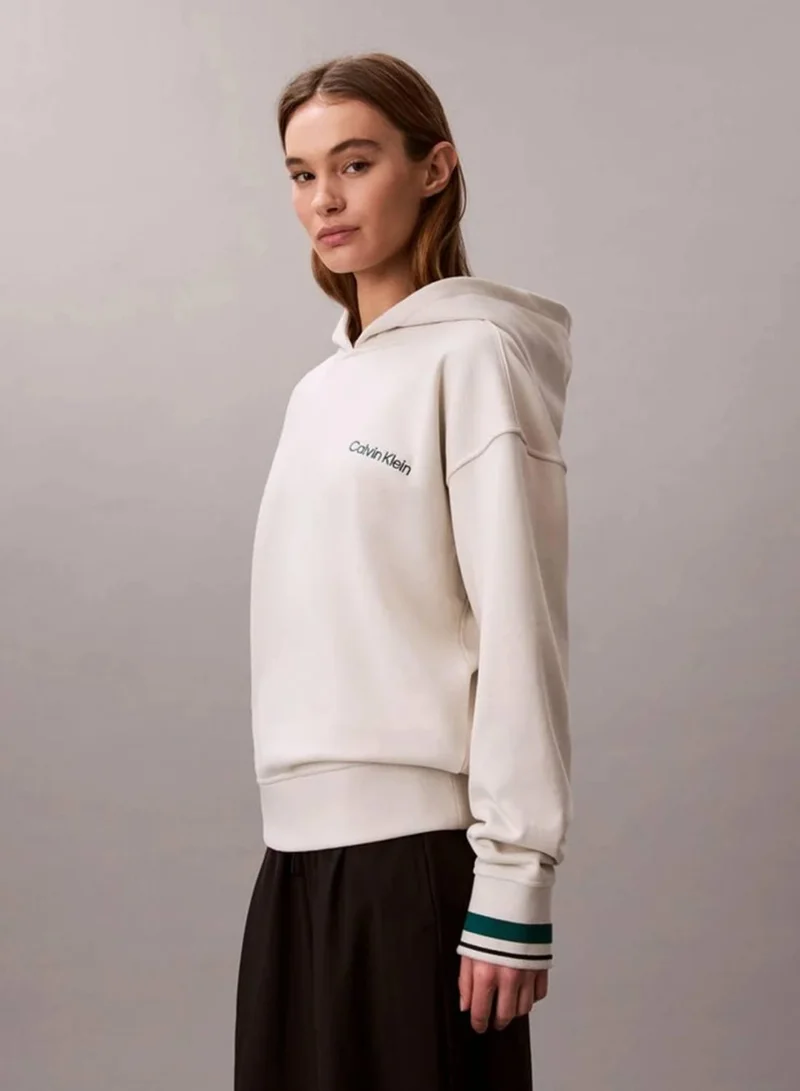 Calvin Klein Chalk French Terry Hoodie for Women | Best Price UAE