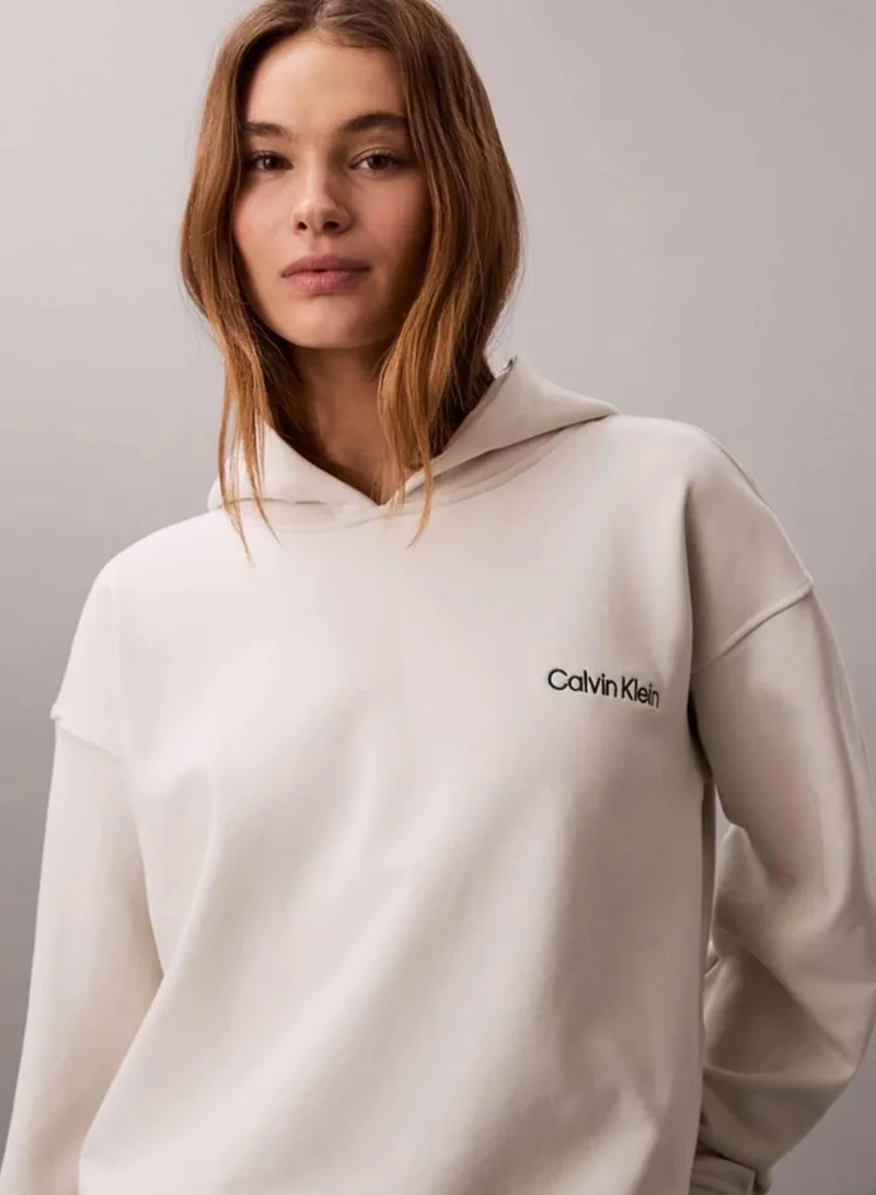 Calvin Klein Chalk French Terry Hoodie for Women | Best Price UAE