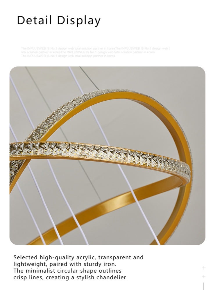 A stylish LED chandelier with four spherical lamp heads and a lamp ring, featuring three light colors, adjustable height, suitable for use in living rooms, dining rooms, living areas, bedrooms and study rooms. - Image 3