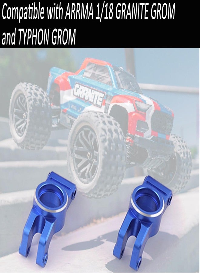 مجموعة محاور خلفية من الألومنيوم، قطع غيار مطورة لشاحنة Arrma 1/18 Granite Grom Mega 380 Brushed 4X4 Monster Truck و Typhon Grom Mega 380 Brushed 4X4 Small Scale Buggy، مجموعة محاور حامل المحور الخلفي، أزرق (قطعتان) - Image 3