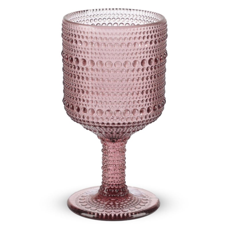 Goblet set, 6 pieces,Medium Size,Bubbles design, High quality Glass - Dark Mauve - Image 1
