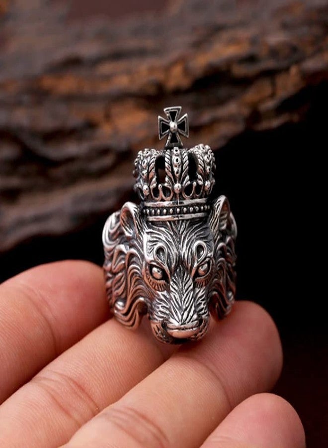 BEAUTIVIA Charming King Lion Plated Stylish Ring for Men and Boys - Stainless Steel Tough Dude Chain Accessories Jewellery - Image 3