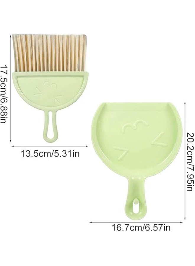 Mini Dustpan & Brush Set – Soft Bristle Desk & Home Broom – Table & Kitchen Use – Green - Image 3