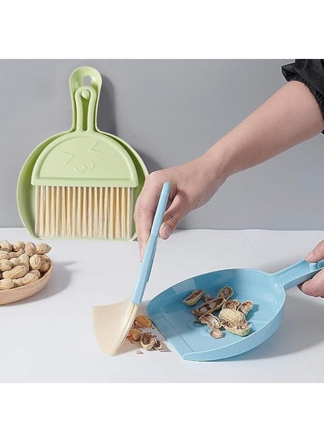 Mini Dustpan & Brush Set – Soft Bristle Desk & Home Broom – Table & Kitchen Use – Green - Image 4