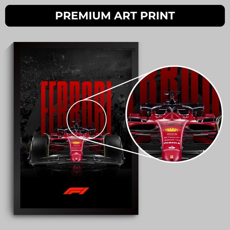 Funk You Store Engineered Wood Ferrari F1 Poster|Framed Car A4 Sized (31X23 cm)|Carlos Sainz,Charles Leclerc Poster,Lewis Hamilton Posters|Car Posters for Wall,Gift for Boys|Race Frames - Image 5