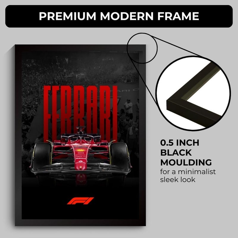 Funk You Store Engineered Wood Ferrari F1 Poster|Framed Car A4 Sized (31X23 cm)|Carlos Sainz,Charles Leclerc Poster,Lewis Hamilton Posters|Car Posters for Wall,Gift for Boys|Race Frames - Image 4