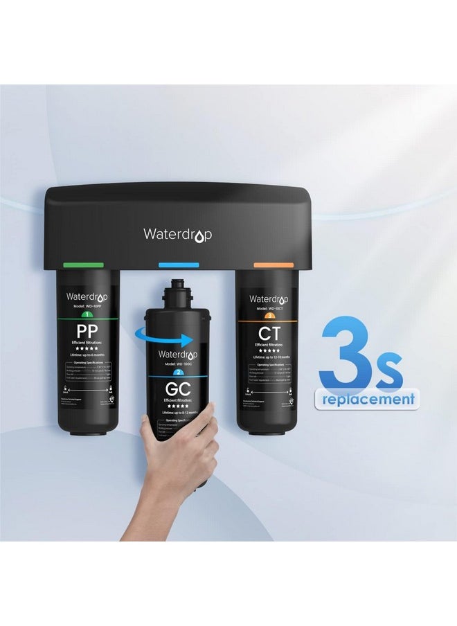 Waterdrop - Waterdrop WD-10GC Under Sink Water Filter, Replacement for Waterdrop TSA & TSB & TSB CM 3-stage Under Sink Water Filter System - Image 1