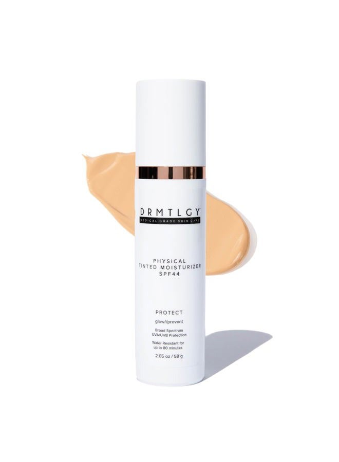 DRMTLGY Physical Tinted Moisturizer with SPF 44. Universal Tint. All-In-One Mineral Tinted Sunscreen and Foundation with Broad Spectrum Protection Against UVA and UVB Rays. FSA HSA Eligible (2.05 oz) - Image 1