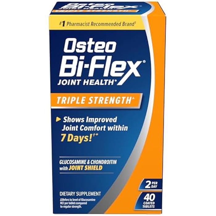 Osteo Bi-Flex Triple Strength(5), Glucosamine Chondroitin with Vitamin C Joint Health Supplement, Coated Tablets, 40 Count - Image 1