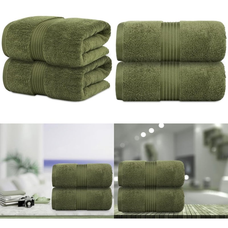Set 4 Pack, 70 X 140 cm - 600 GSM 100% Combed Cotton Quick Drying Highly Absorbent Thick Bathroom Towels - Soft Hotel Quality for Bath and Spa - Image 1