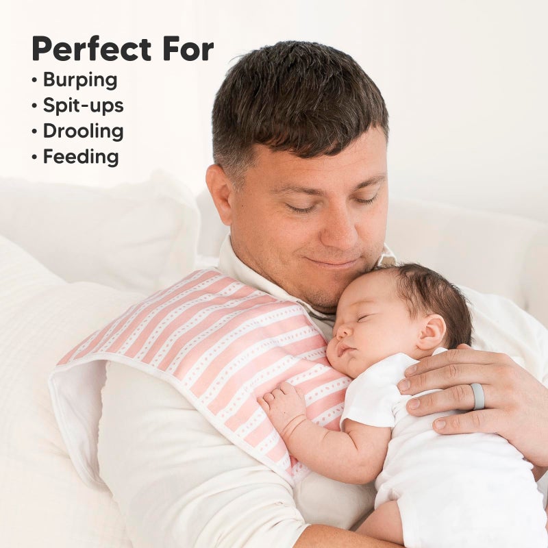 KeaBabies Organic Burp Cloths Baby Boy & Girl - 5-Pack Super Absorbent Cotton Burping Cloths for Babies, Soft & Plush Newborn Spit Up Rags, Infant Towels for Milk Spit Up, Unisex, Large 21" x 10" (Sweet Charm) - Image 5