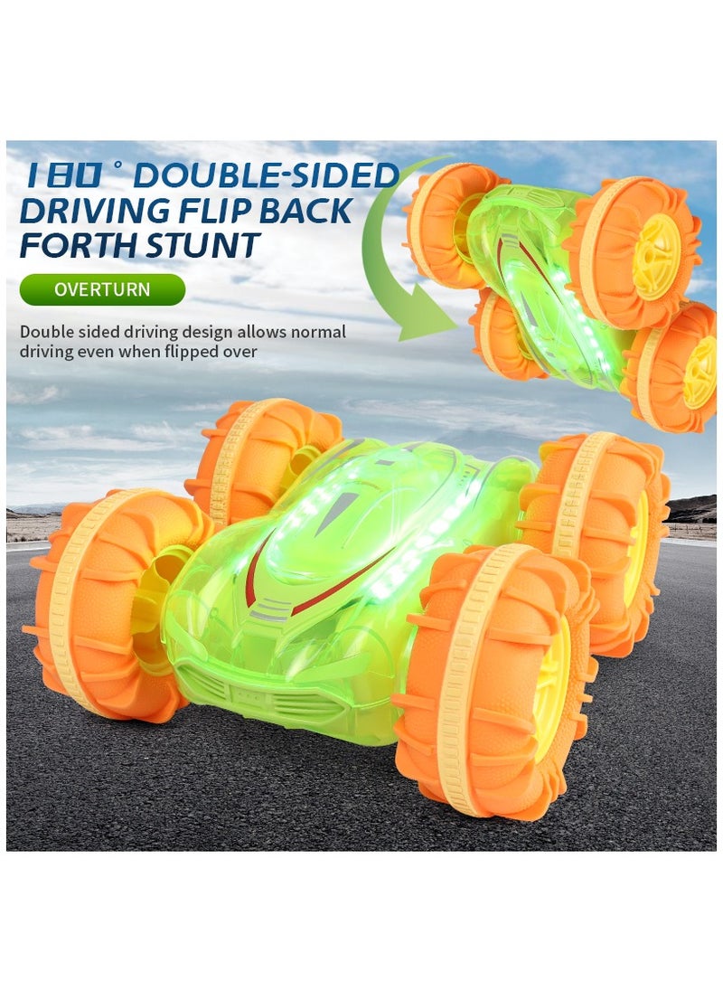 Generic Water and Land Colorful Light Stunt Vehicle Electric Toy Car, Dual Mode (Remote Control + Watch Control), 360-Degree Rotation Omni-directional Movement, Green, 17X16.5X8CM  - Image 5