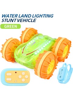 Generic Water and Land Colorful Light Stunt Vehicle Electric Toy Car, Dual Mode (Remote Control + Watch Control), 360-Degree Rotation Omni-directional Movement, Green, 17X16.5X8CM  - Image 2