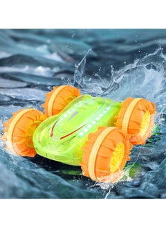 Generic Water and Land Colorful Light Stunt Vehicle Electric Toy Car, Dual Mode (Remote Control + Watch Control), 360-Degree Rotation Omni-directional Movement, Green, 17X16.5X8CM  - Image 3