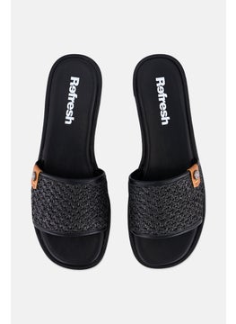 REFRESH Women Slip On Flats, Black  - Image 3