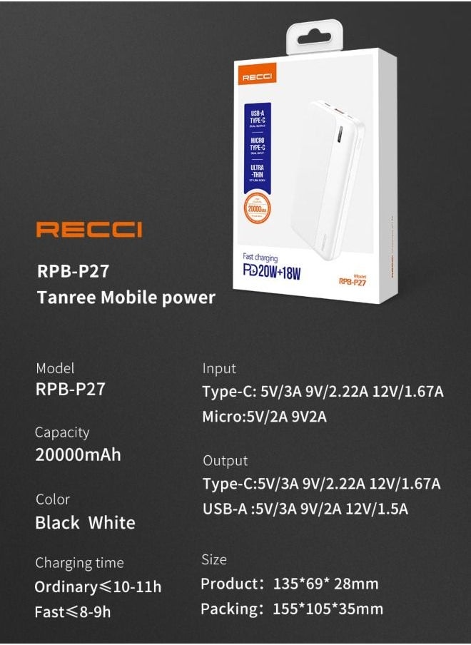 Recci - TANREE PD 20W Powerbank 20000mAh - Image 1
