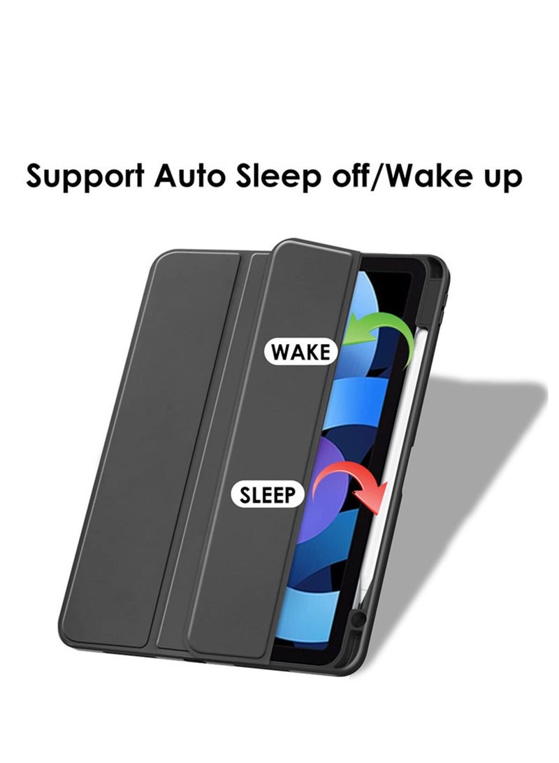 Case Compatible with IPad Air 5 2022/IPad Air 4 2020 and IPad Pro 11 2021/2020/2018 Smart Cover with Acrylic Hard Shell with Pen Holder Auto Sleep/Wake Function (Black) - Image 3