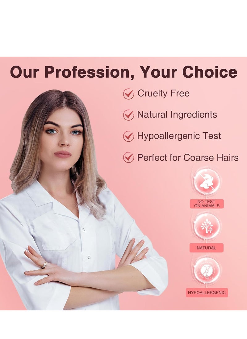 Yovanpur Hard Wax for Hair Removal, Rose Pink Wax Beads for Sensitive Skin and Brazilian Waxing, 10.5 Ounce/bag with 10pcs Wax Sticks  - Image 3
